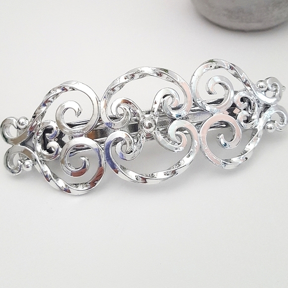 LOT OF X2 Hair Clips💝Multicolor Glass Beaded Hair Clip| Silver Barrettes - Picture 9 of 13